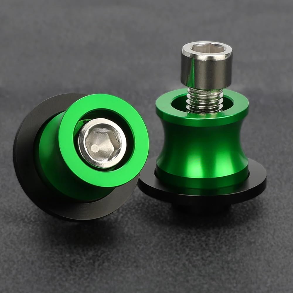 Universal M10 *1.25 Nottolini Cavalletto Moto Accessori per KA&WA-SA*KI Ninja 250R/650R ZX6R/9R/10R/12R/14 Z1000 ZRX1100 FZR 1000/600R/400 Duke 125/200/390 RC 125/200/390 (Verde)