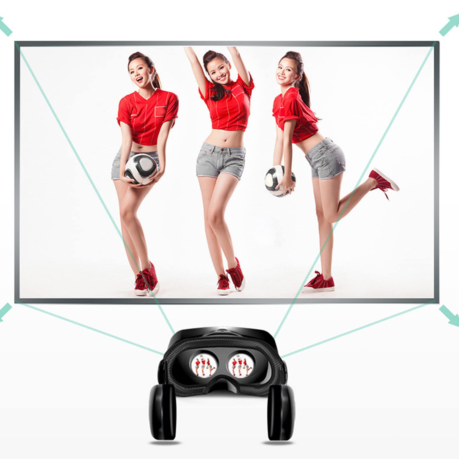 Pro 3D VR Cuffie per Bambini Adulti, Occhiali per Realtà Virtuale 3D VR con Protezione Dagli Occhi Blu con Telecomando per Giochi per Cellulare