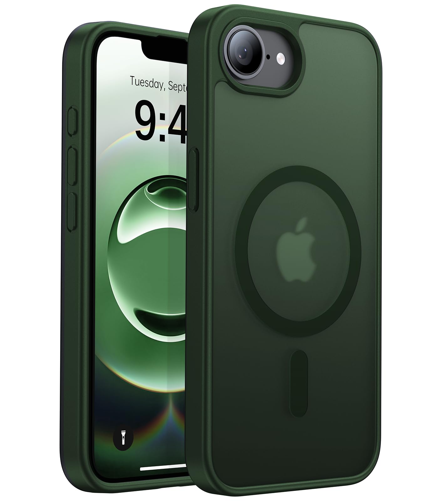 Eastinbox Magnetic Shockproof for iPhone 16e Case 2025[Compatible with MagSafe][Military-Grade Protection] Anti-Yellowing,Anti-Scratch Matte Back Protective Phone Case for iPhone 16 e case 6.1",Green