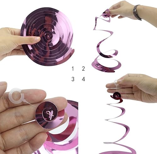 Miniatura 6 de AimtoHome Decoraciones de remolinos de fiesta, remolino colgante para decoración de techo, plateado, paquete de 30