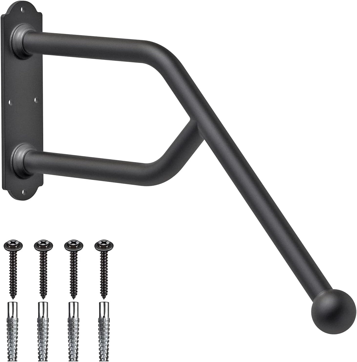 SELEWARE Fully Welded Handrail Wall Mount Handrail for 13 Steps Iron