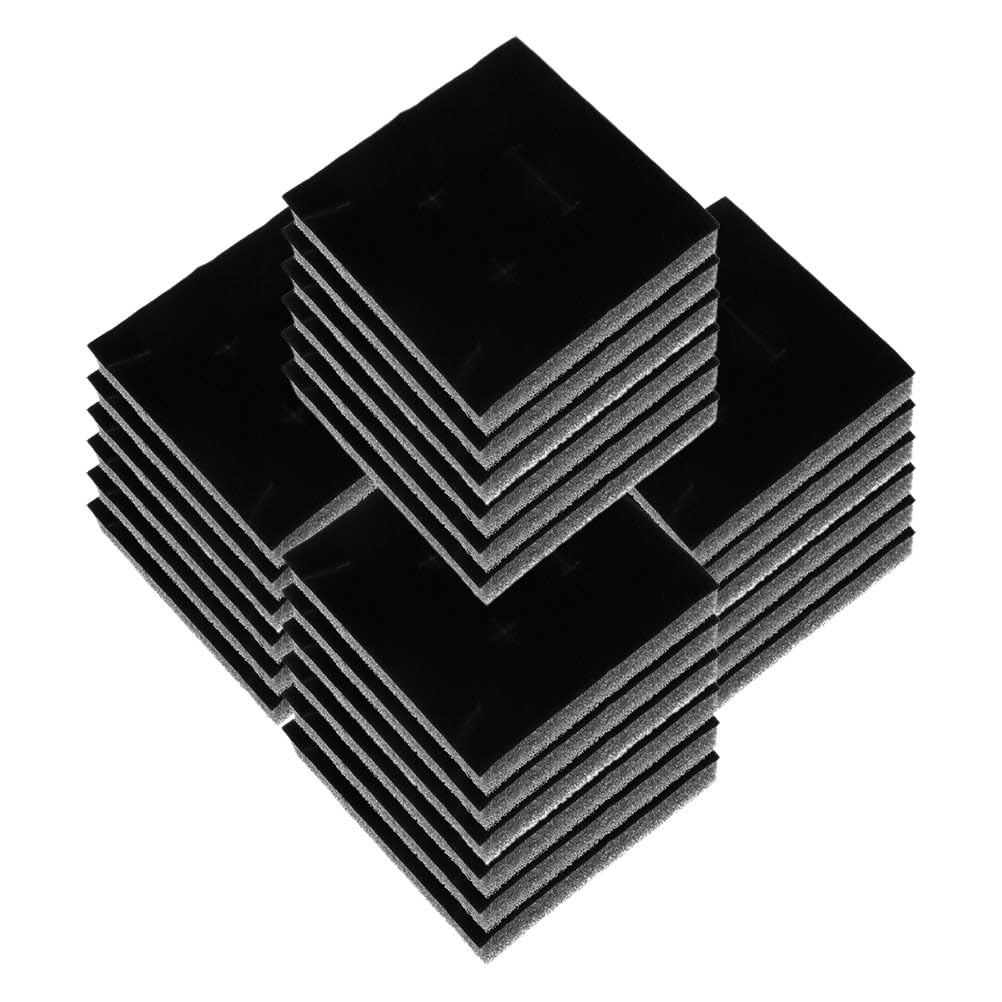 VOSAREA 50pcs Jewelry Sponge Pad Insert Black Ring Earring Display Tray Pad Jewelry Box Accessories for Jewelry Display Retail Showcase Box