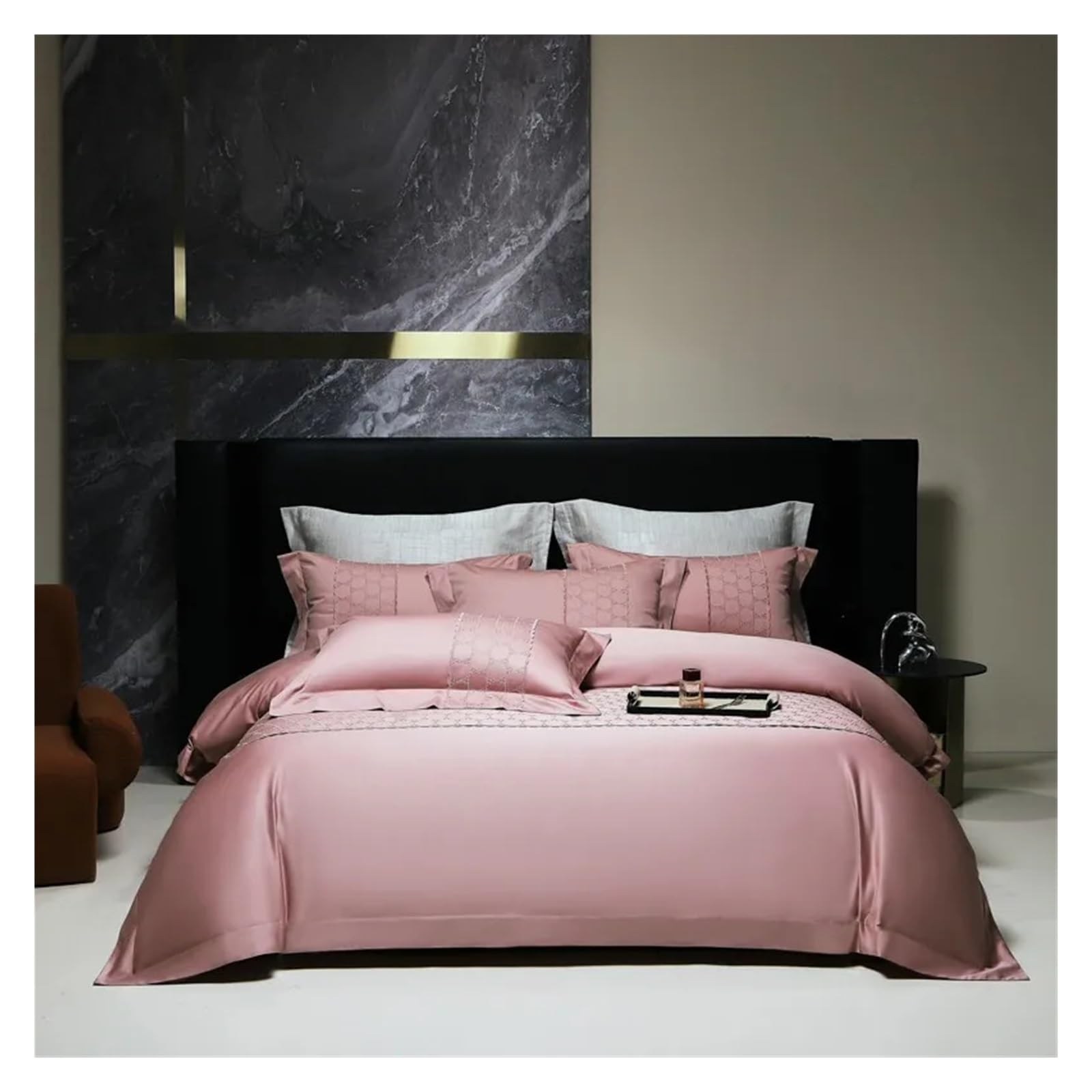 Sbcgfy B Queen King 4Pcs 1000Tc Cotton Lue/Gray Patchwork Duvet Cover Set Edding Set Edspread Coverlet 2 Pillow Shams Comfortable Edding, Edspreads,-Fitted Ed Sheet-Queen 4Pcs