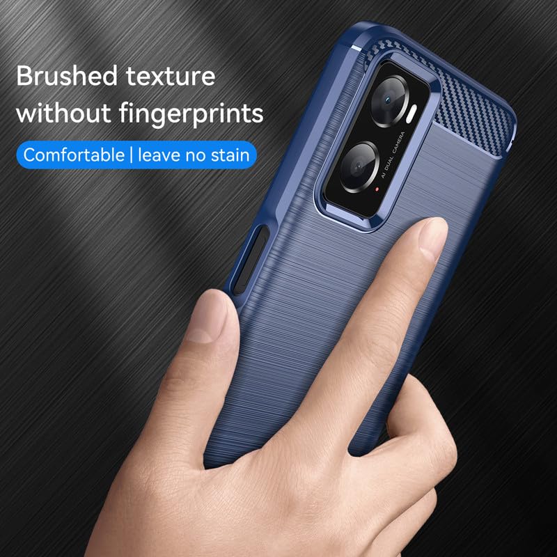 Image of Hybrid Carbon Fiber Back Case for Oppo A76 / A96 / Realme 9i 4G (Blue)