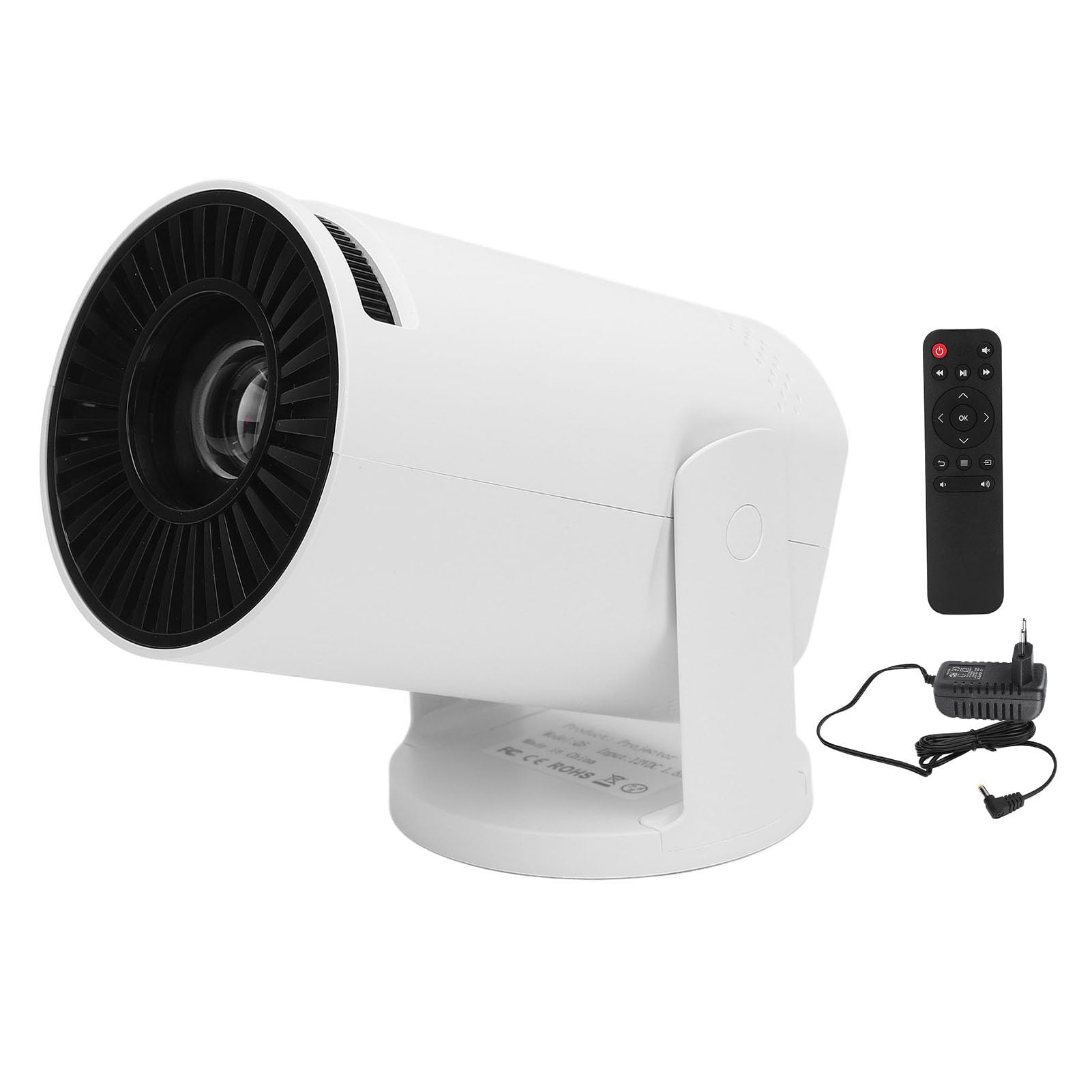 Full HD 1080P-Tragbarer Projektor - Outdoor-Heimkino für Handys und Tablets mit Smart-Funktionen (EU-Stecker)