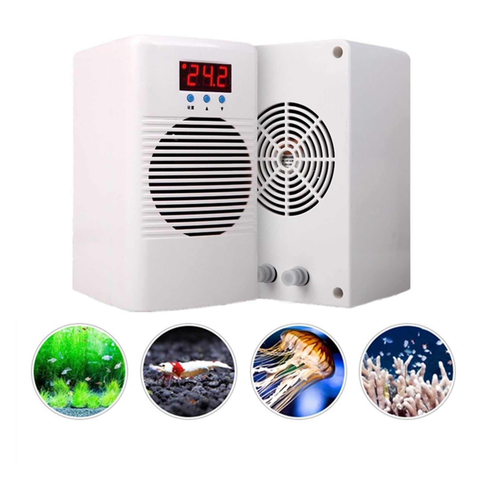 Enfriador de acuario, Mini enfriador de acuario o enfriador de doble calentador, Control de temperatura del agua for peces, camarones, tanque de arrecife de Coral marino Para criaturas acuáticas, acui
