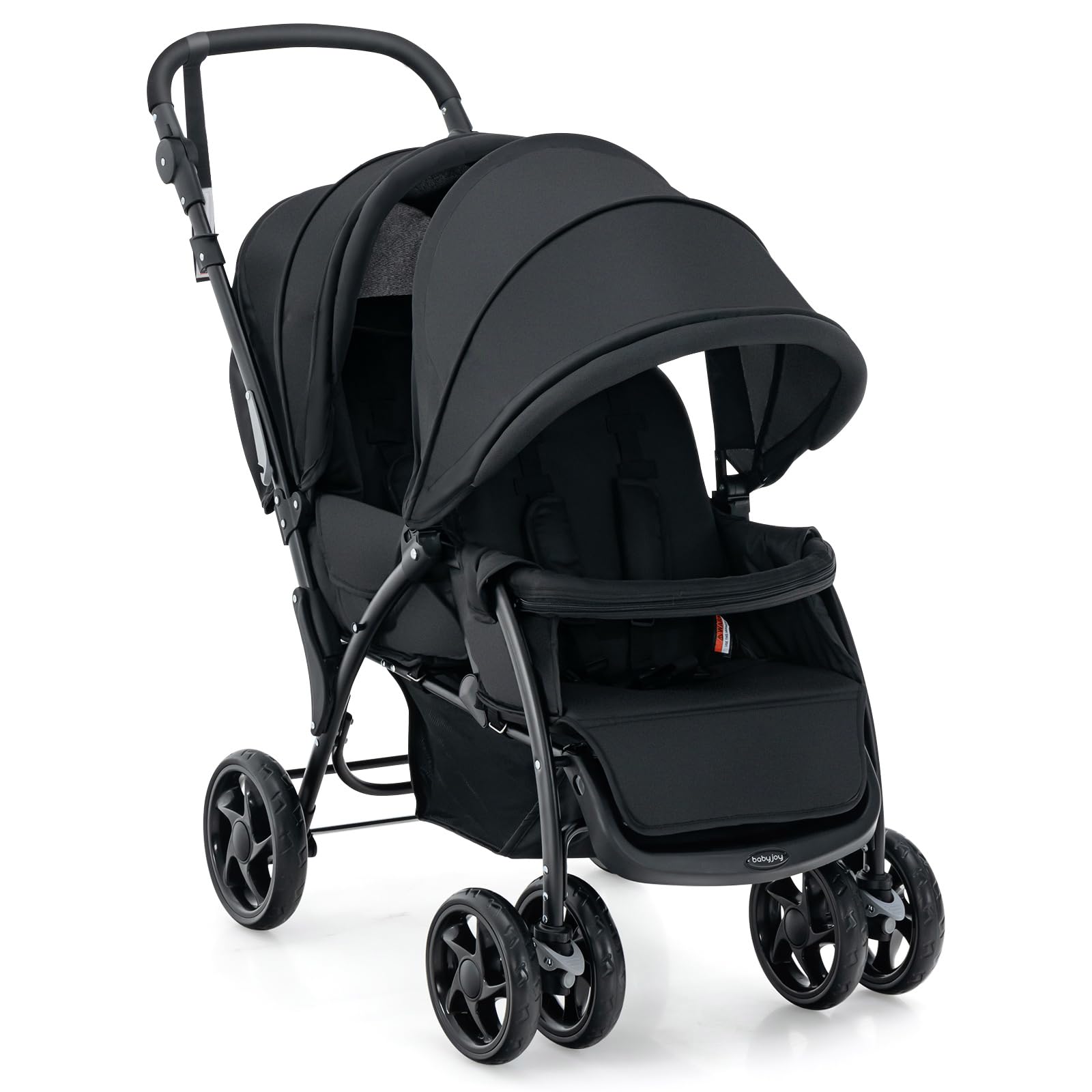 DREAMADE Geschwisterwagen 2 in 1, Doppelkinderwagen Faltbar, Babywagen mit Doppelsitz, Grau