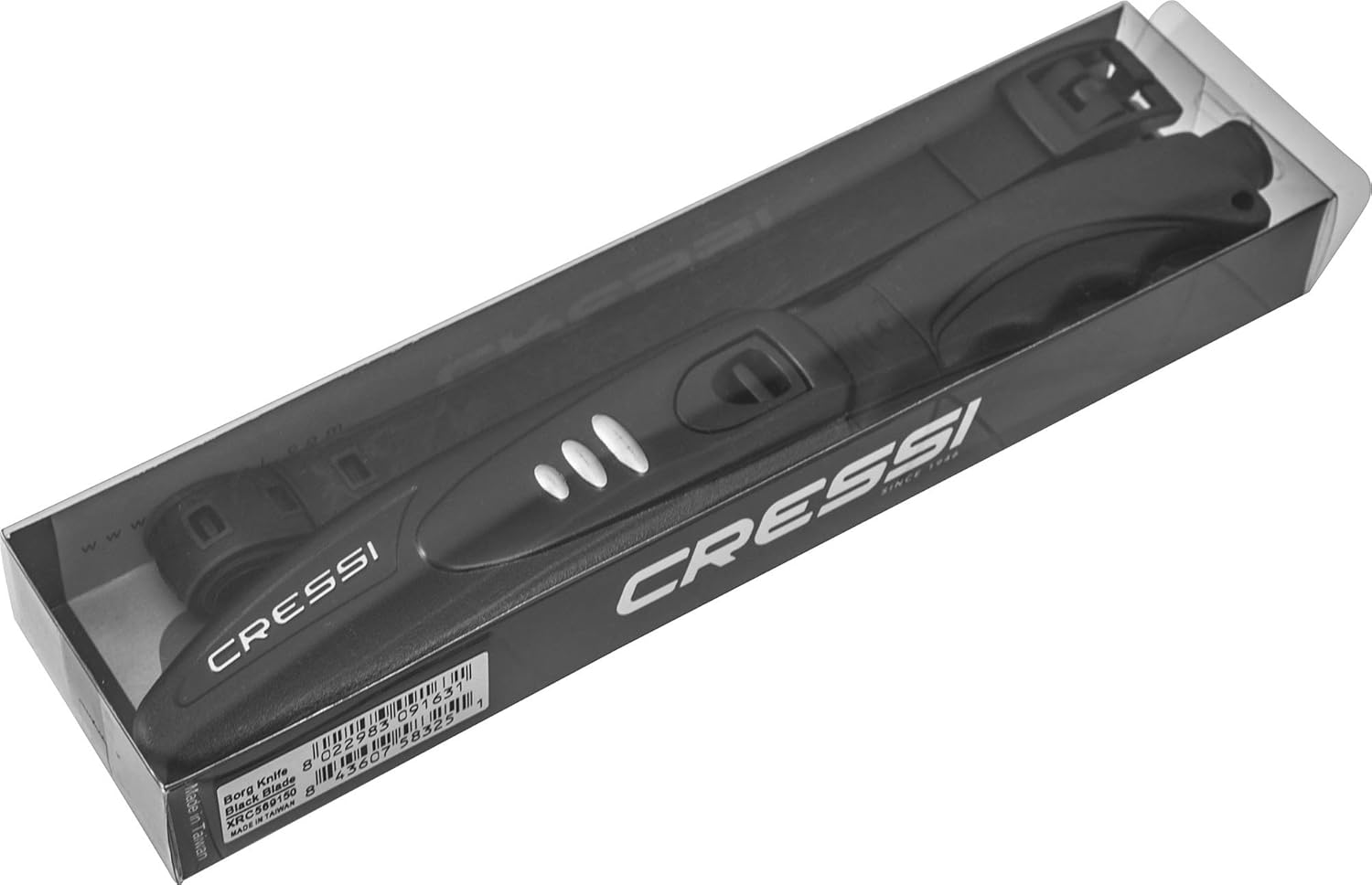Cressi Borg, Long Blade Knife for Diving and Spearfishing Knife - Pointed & Blunt Tip
