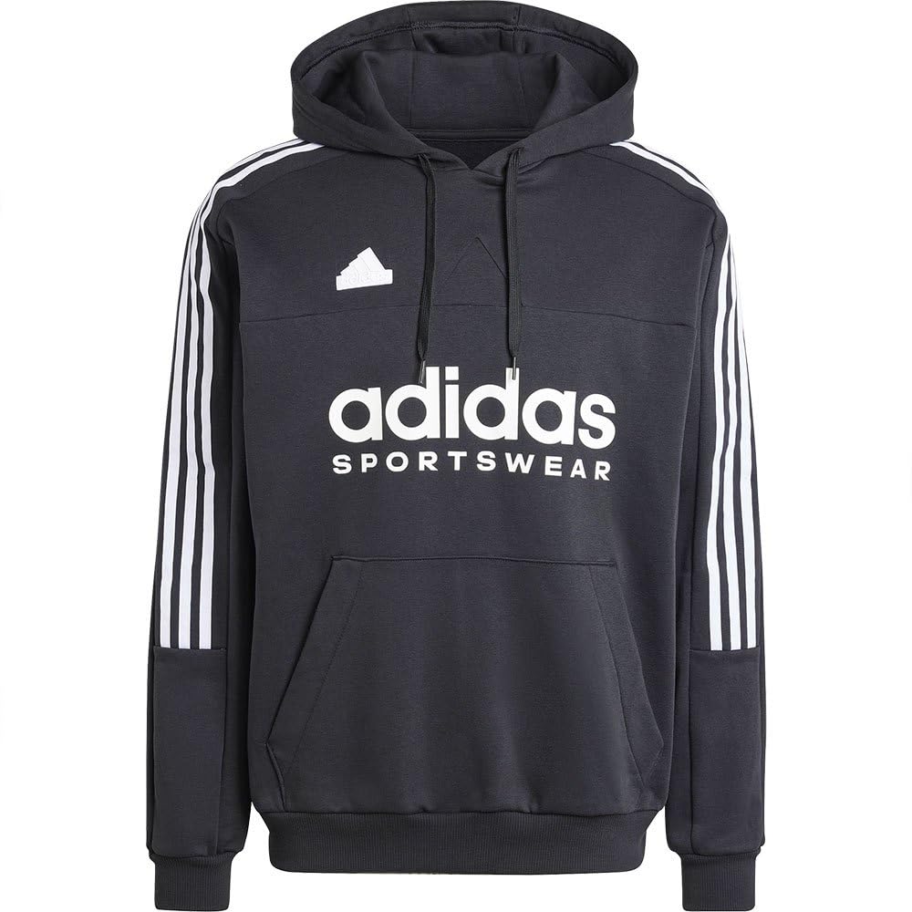 adidas House of Tiro Fleece Hoodie, Bluza z Kapturem Męska Rozpinana, czarny, S