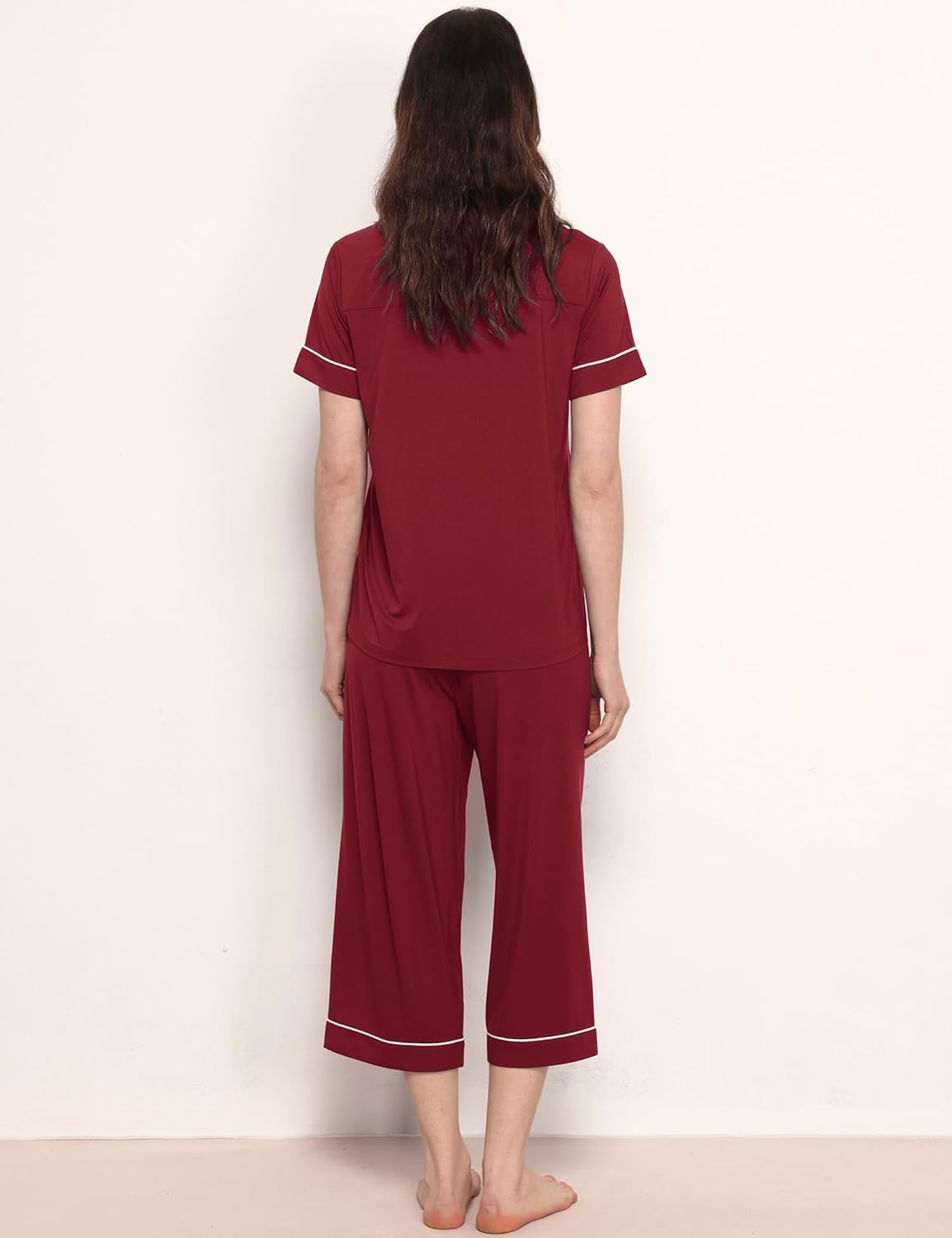 GYS Premium Womens Pajama Set Bamboo Viscose 2 Piece Short Sleeve Sleepwear - Image 2