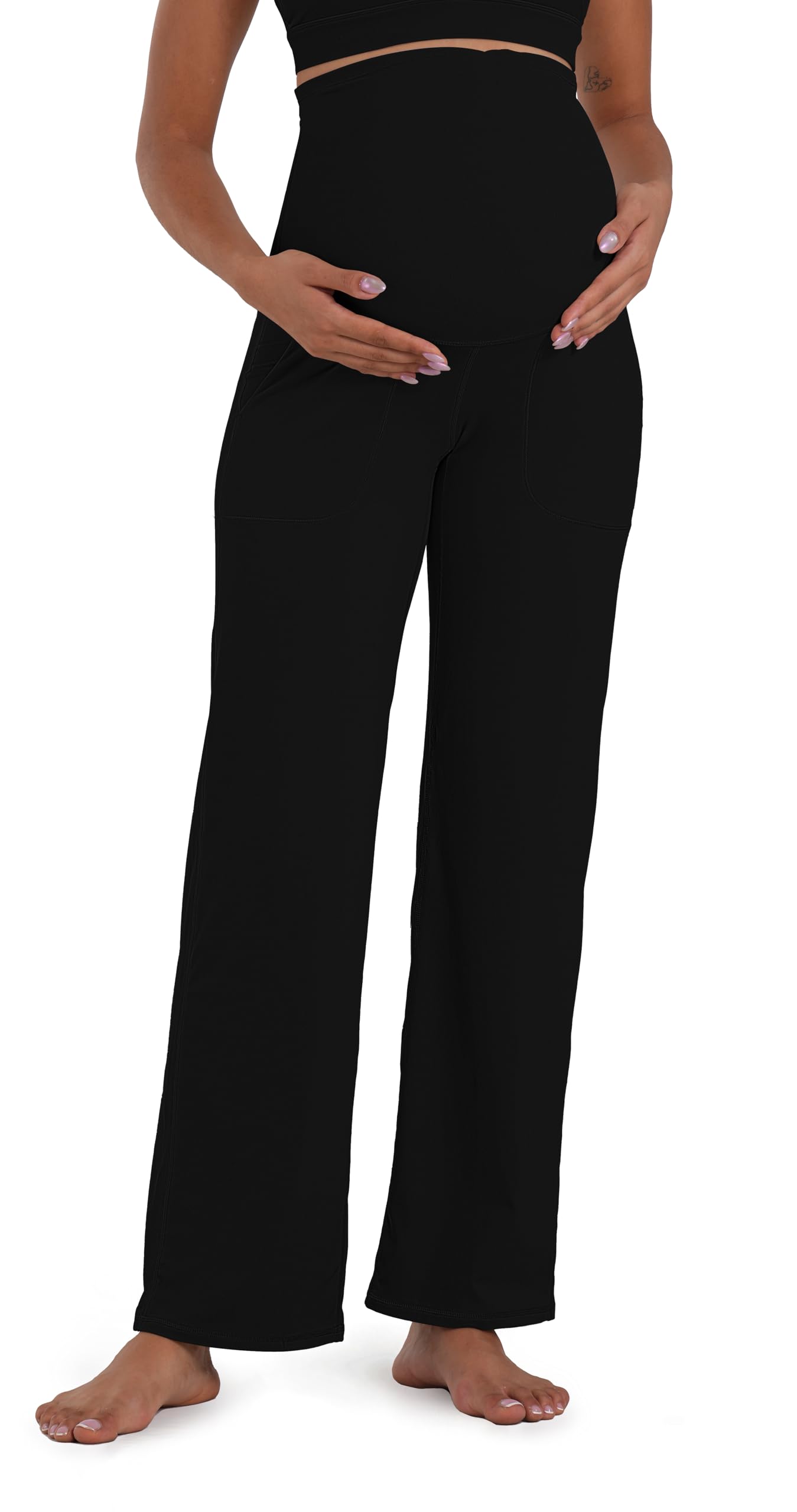 Sunvalix Umstandshose mit weitem Bein, gemütliche Yogahose für Workouts, Lounge und Alltag