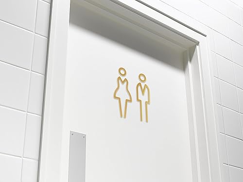 Miniatura 7 de Letrero de baño acrílico con respaldo adhesivo para hombres y mujeres, letreros de puerta de baño, letreros de baño para negocios, señalización de
