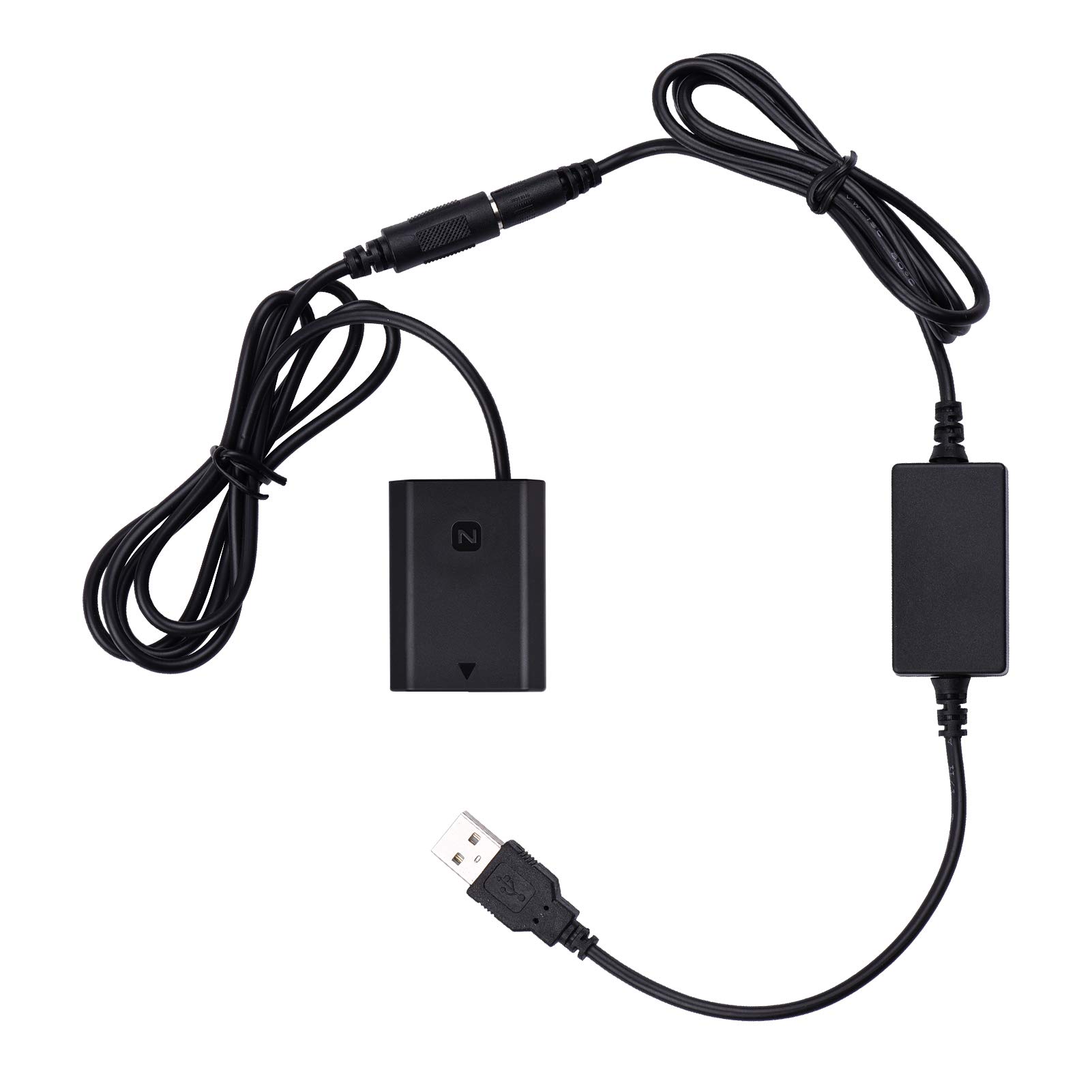 Andoer DC acoplador de batería ciega DR FZ100 DC acoplador de batería dummy sustituye la batería NP FZ100 por un convertidor USB DC