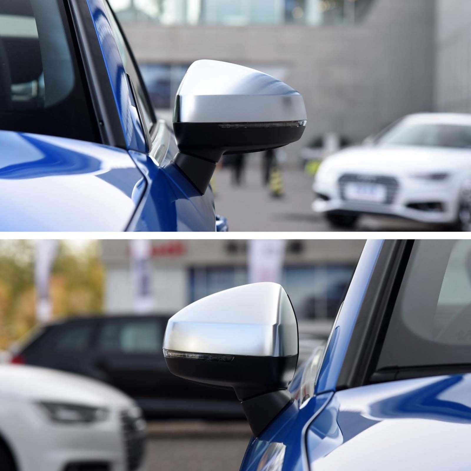 MIVLA Silver Matt Chrome Brushed Aluminum Side Mirror Caps for 