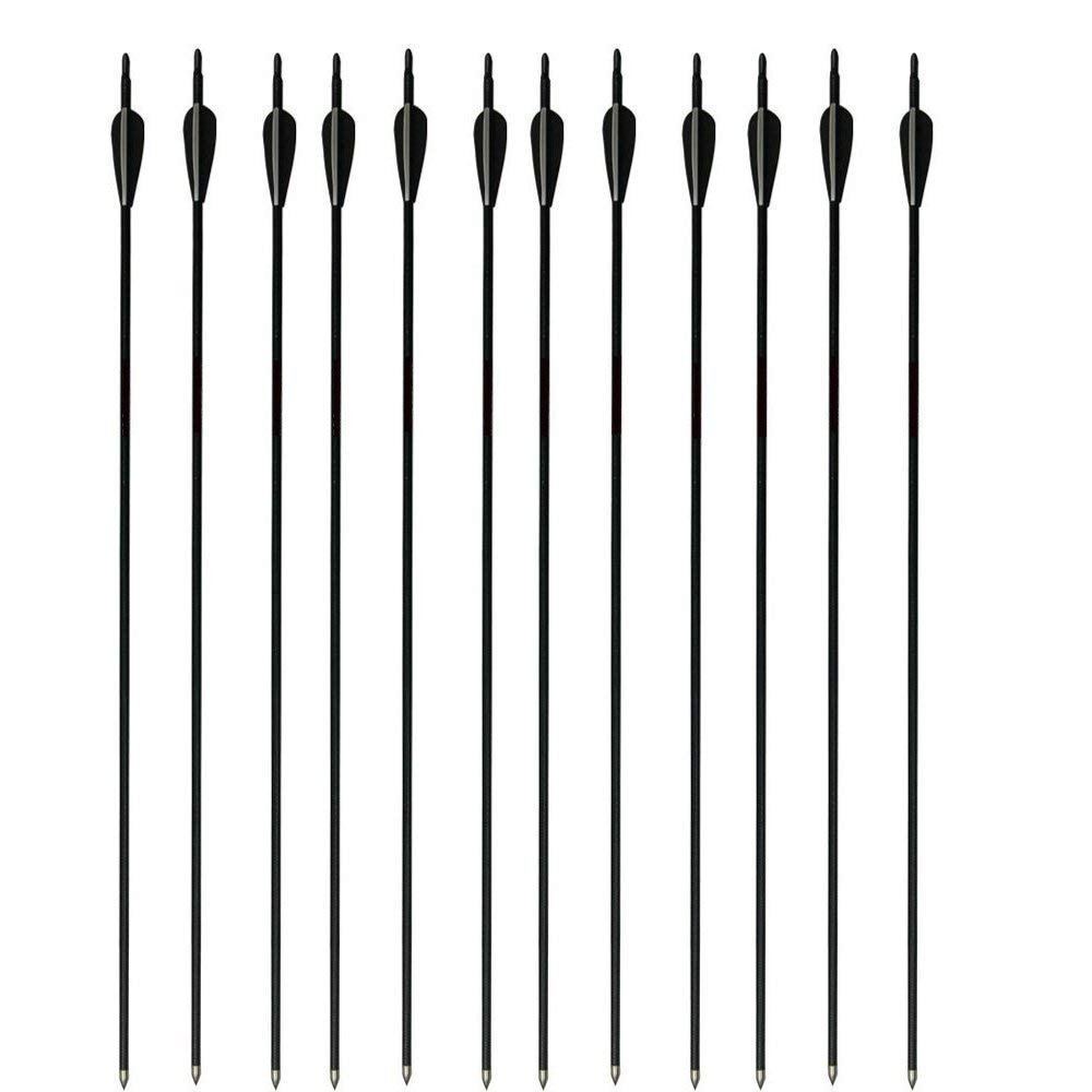 Freccia Per Tiro Con L'arco 30 Pollici, Fibra Di Vetro, Nera - Foto 12