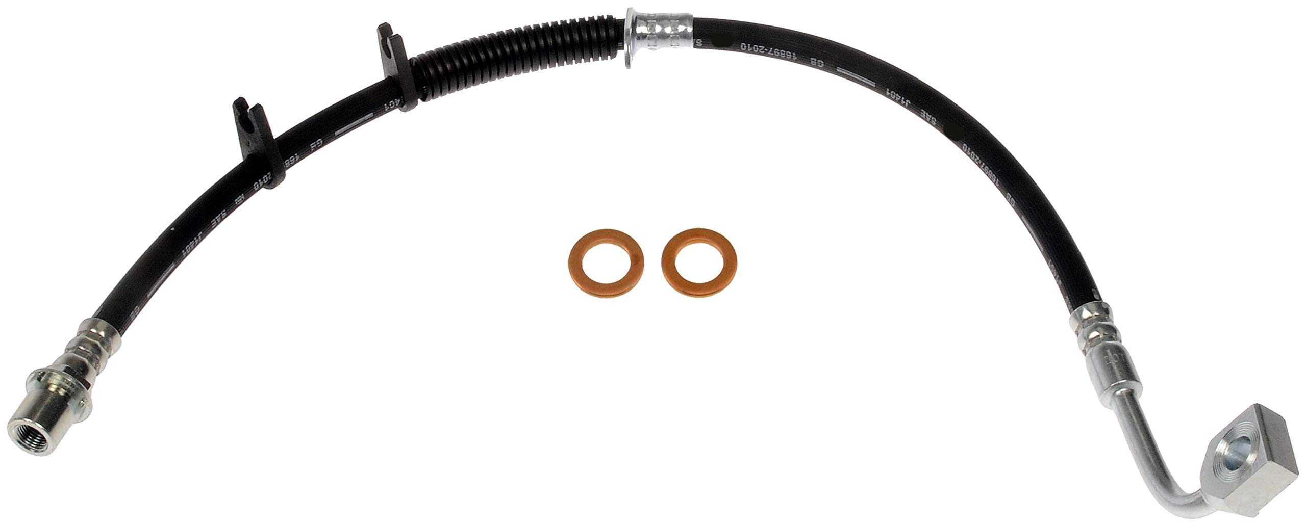 Brake Hose - Brake Hydraulic Hose - Brake Line - This automotive brake hydraulic hose was precision-engineered to match the fit, function and performance of the original brake hose on specific vehicles and positions to ensure safe, long-lasting durability as part of a complete brake repair. - Chevrolet Camaro 2017-16 - Dorman H622566 Front Driver Side Brake Hydraulic Hose Compatible with Select Chevrolet Models