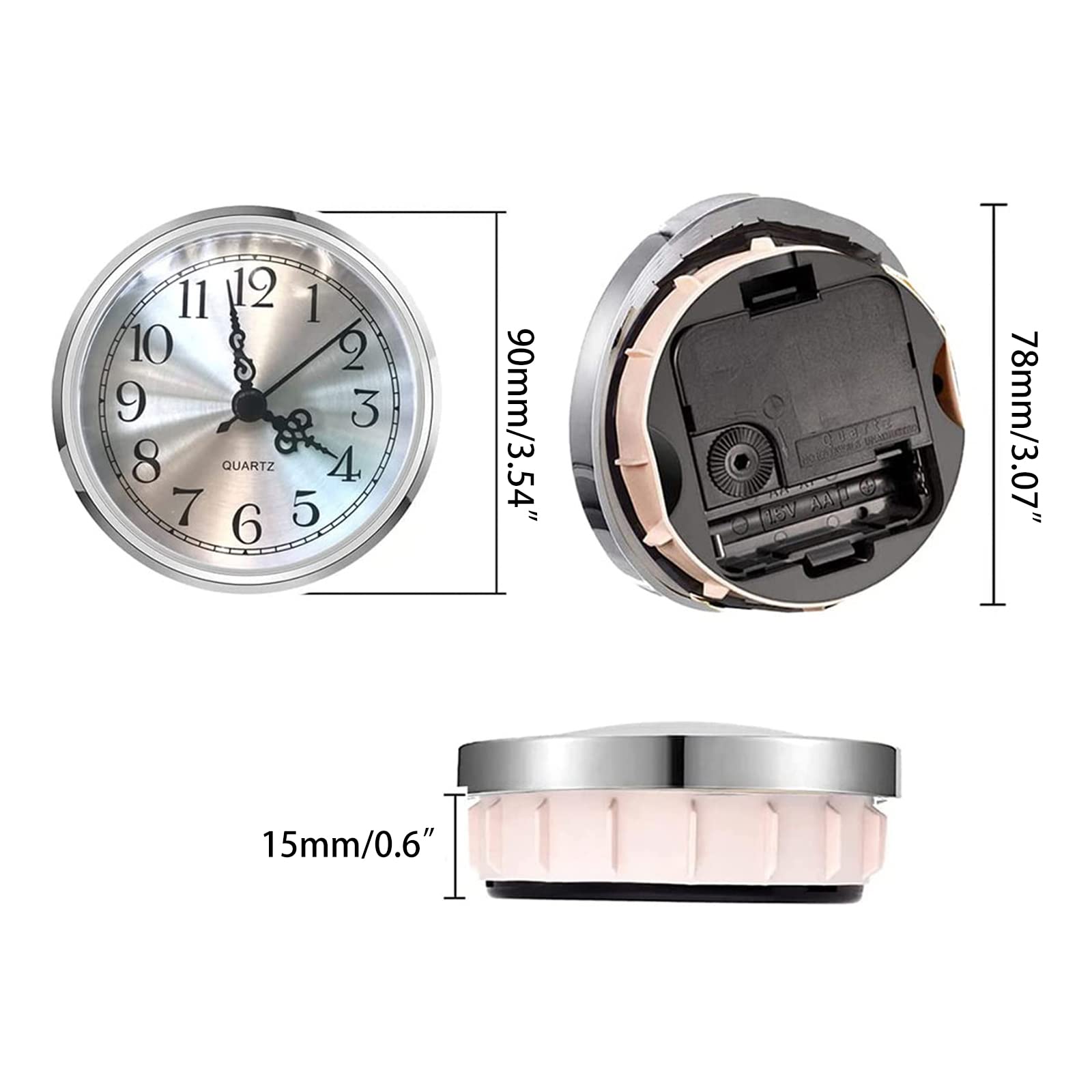 Inserto Per Orologio Romano Al Quarzo Da 3,5" 90mm, Adatto