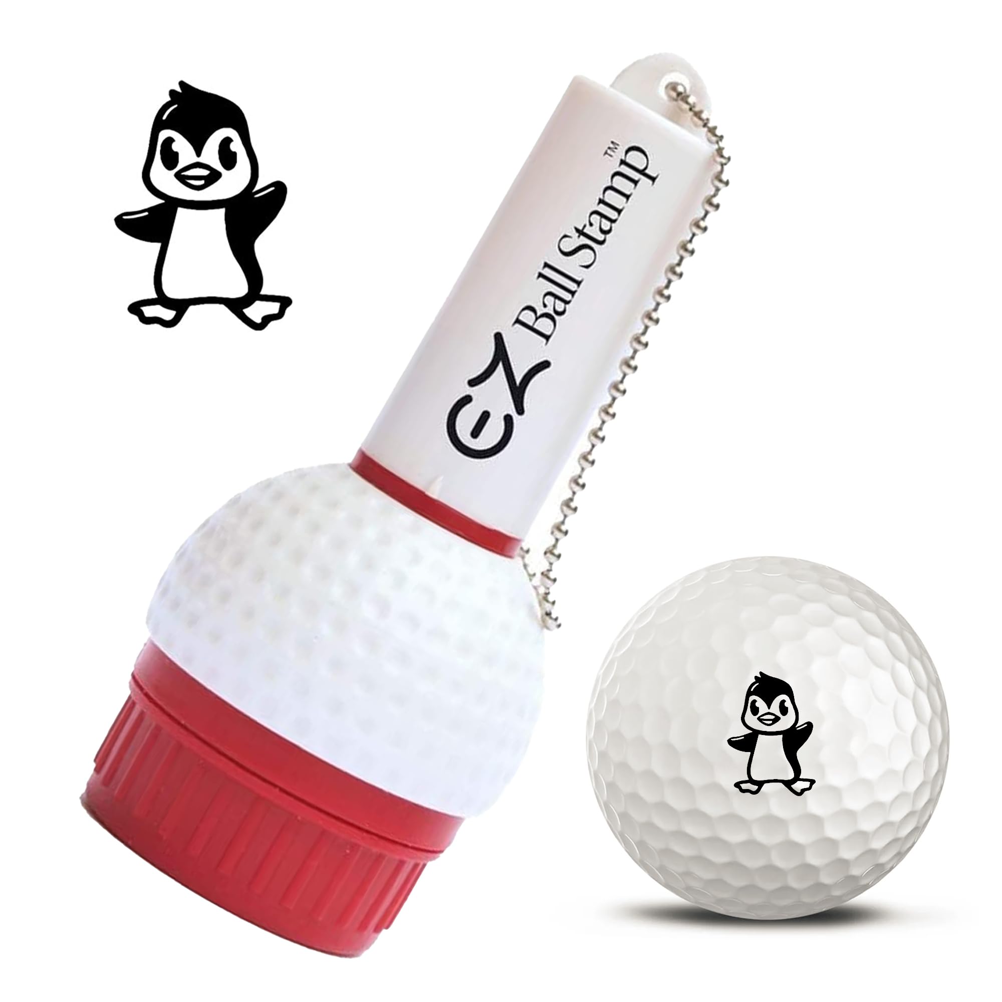 EZ Ball Stamp Golf Ball Stamp/Stamper - Ultra Quick Drying, Smear Free Ink Marker to Personalize Your Ball (Black Penguin) โ image 1