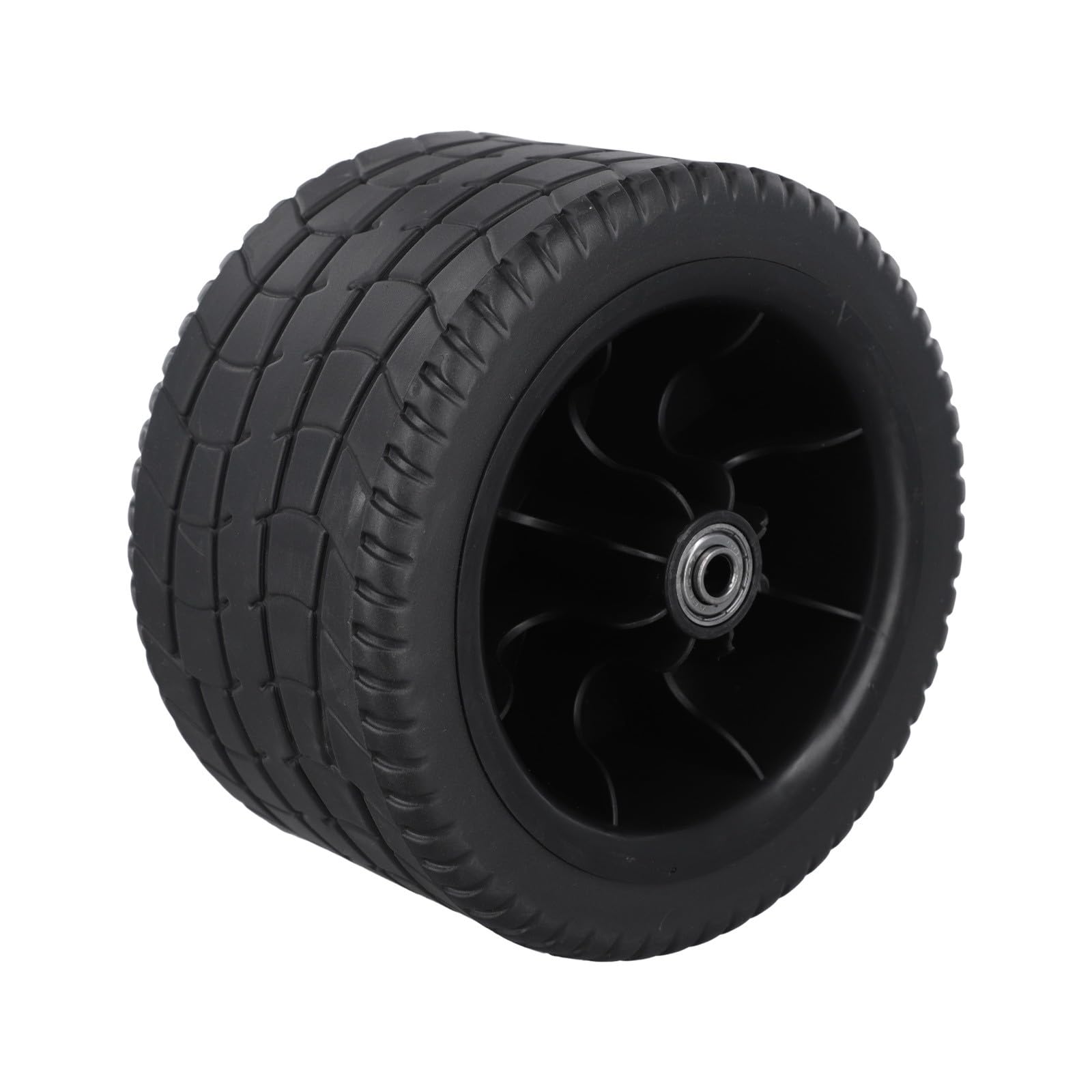 17,8 cm Ersatzräder für Gartenwagen, 360° drehbare Bollerwagenreifen mit Doppellager für Bollerwagen-Ersatzteile (4 Stück)