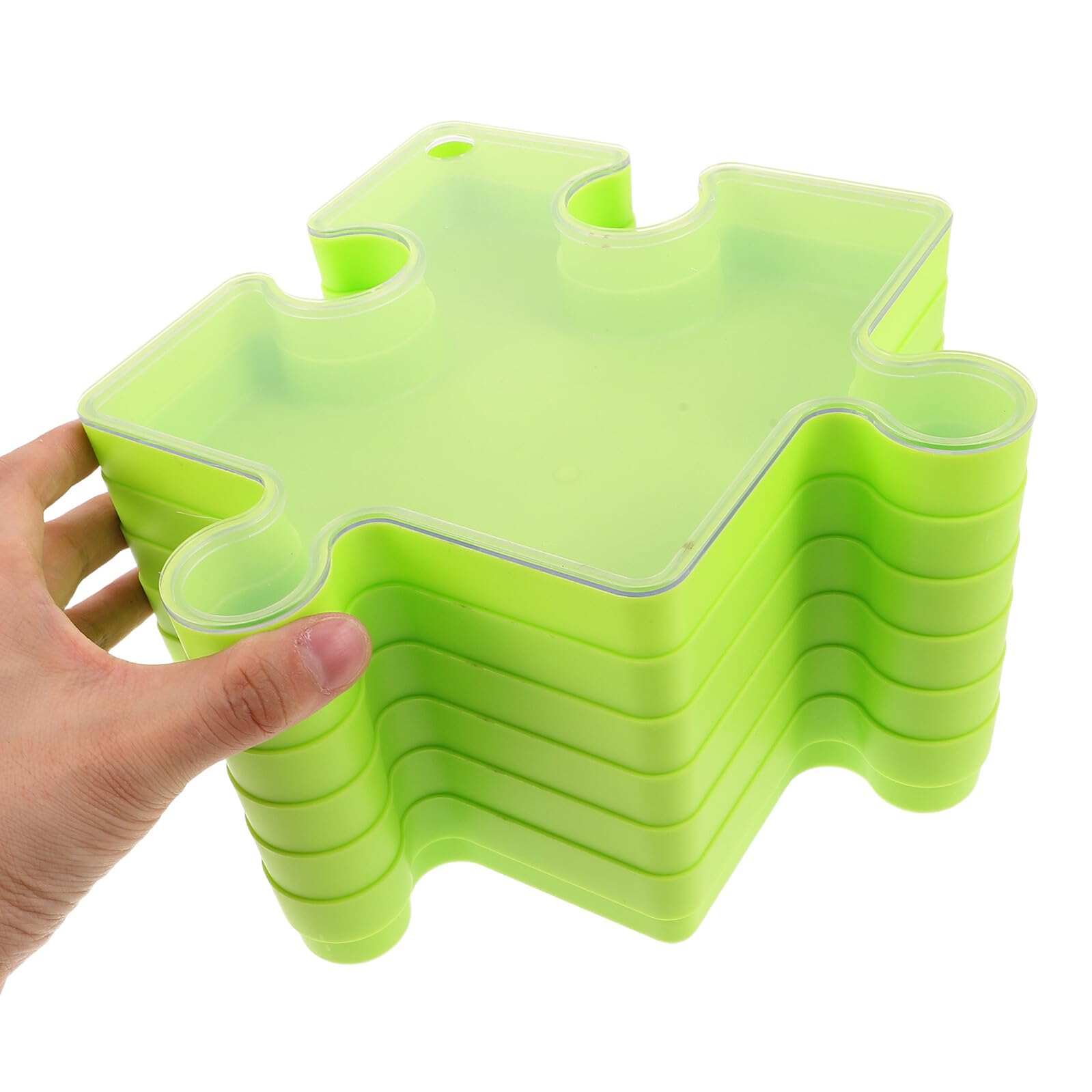 6pièces Plateaux De De Puzzles pour Garçon Fille Boîte à Puzzles avec Couvercle Empilables pour Maison Réutilisable