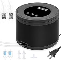 LYPHARD AQUARIUMS Ultra Quiet Dual Outlet 8W Aquarium Air Pump - Adjustable LCD Aerator for 30-1000 Gallon Fish Tanks