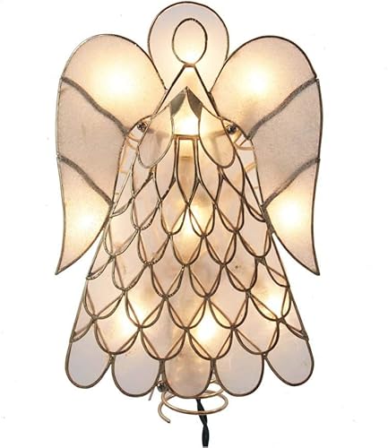 Kurt S. Adler Decoración para árbol de árbol con 10 luces UL de 9.5 pulgadas, diseño de ángel Capiz, multicolor disponible en Yaxa Colombia