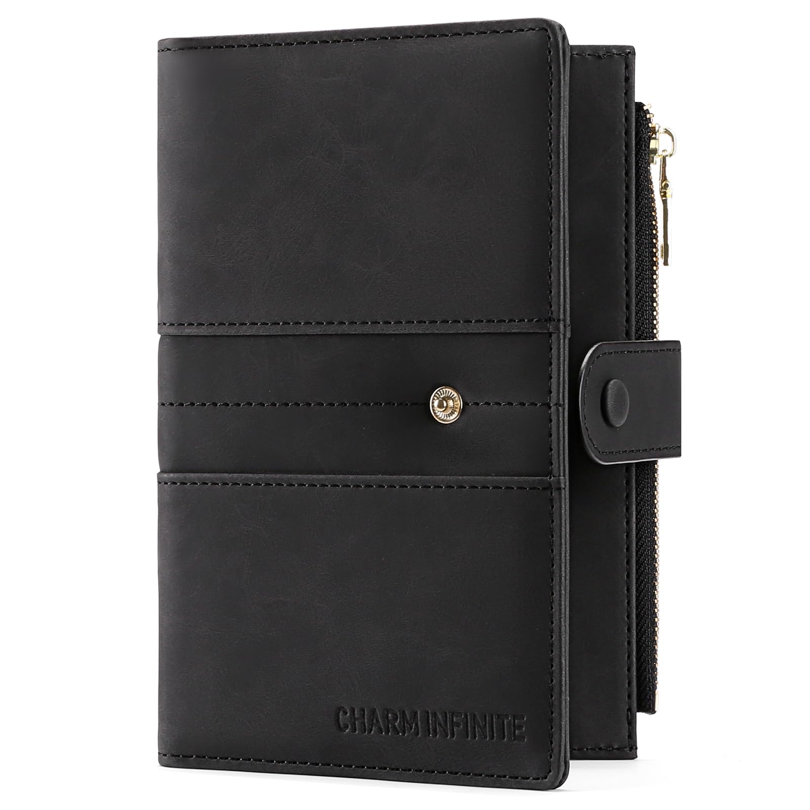 LEEXTON RFID Blocking Leather Passport Wallet Cover Case with Pen and Card Slots Travel Wallet for Women/Men Travel Must Haves Accessories