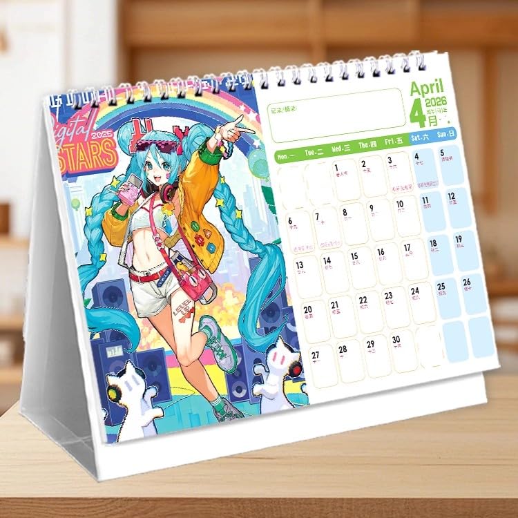 Amazon.co.jp: 2026-2027年 初音ミク 卓上カレンダー 両面印刷 メモ