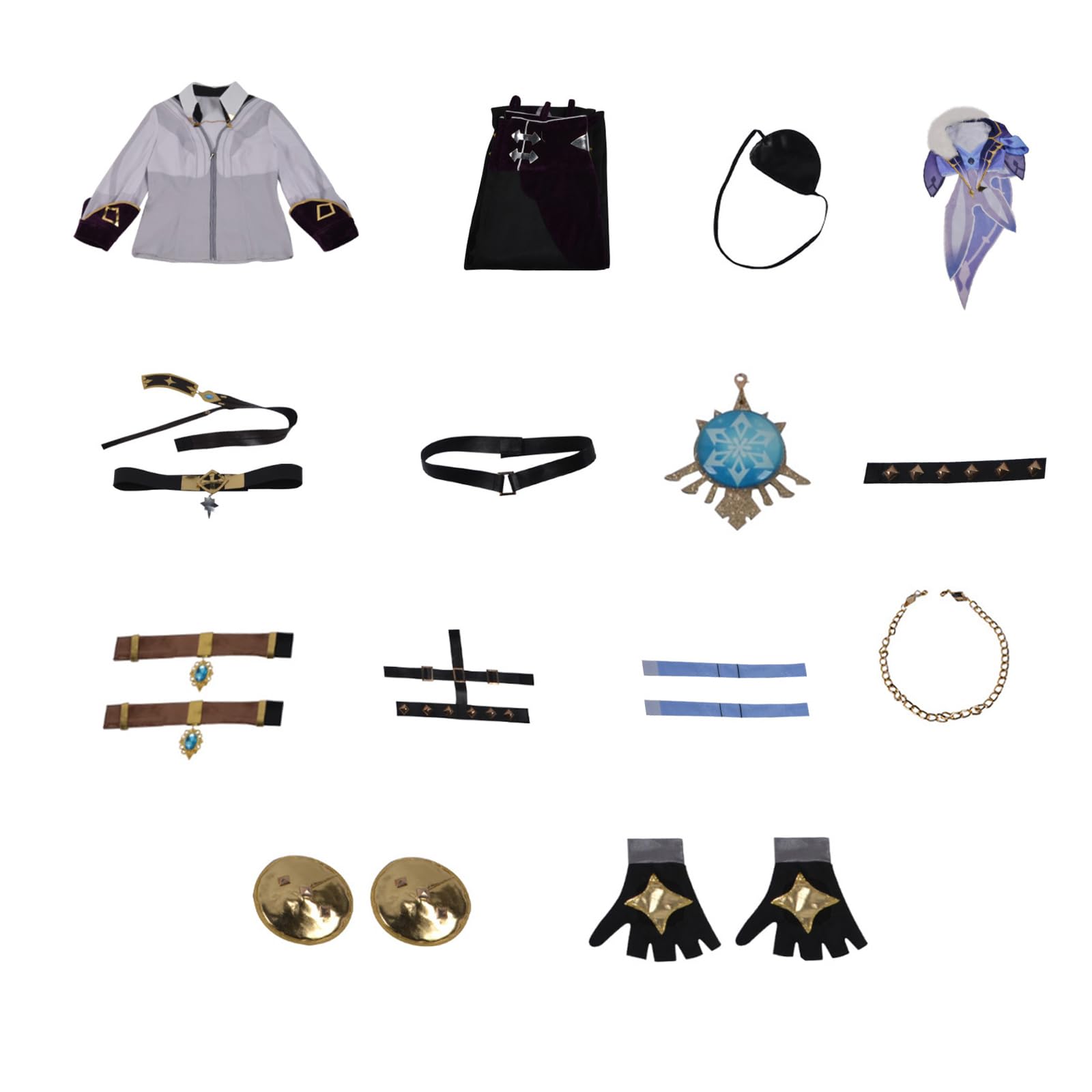 TMSREBU Kaeya Cosplay Costume Outfit Uniform Dress Full Set Suit with Wig