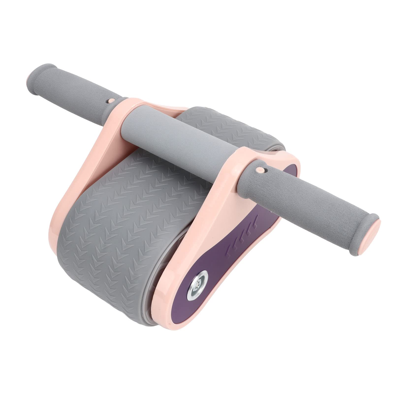 Abdominal Exercise Wheel Kit, Detachable Handle Two Wheeled Structure Spring Back Abdominal Roller Wheel ABS and Aluminum Alloy with Mat for Home (Gray Pink)