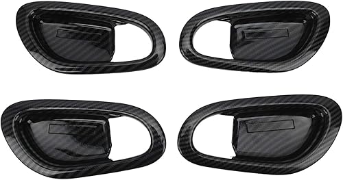 PerGar Cubierta interior de la manija de la puerta, cubierta interior de la manija de la puerta, ajuste de fibra de carbono estilo para Navara