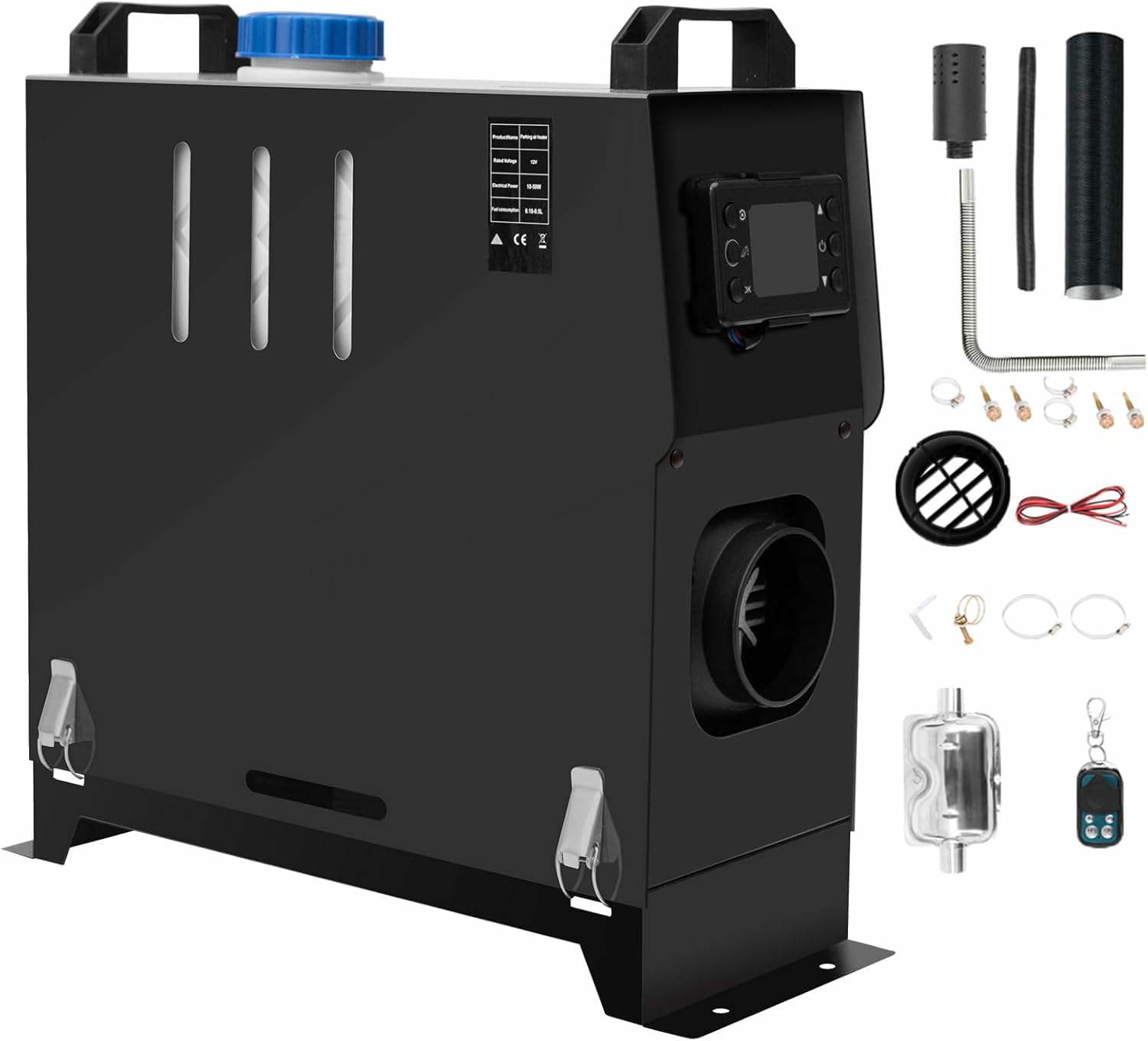 Chauffage diesel tout-en-un, 8 kW 12 V, chauffage de stationnement diesel portable, chauffage rapide avec écran LCD et télécommande, pour voiture, camping-car, bateau, tente, caravane, SUV, camion,