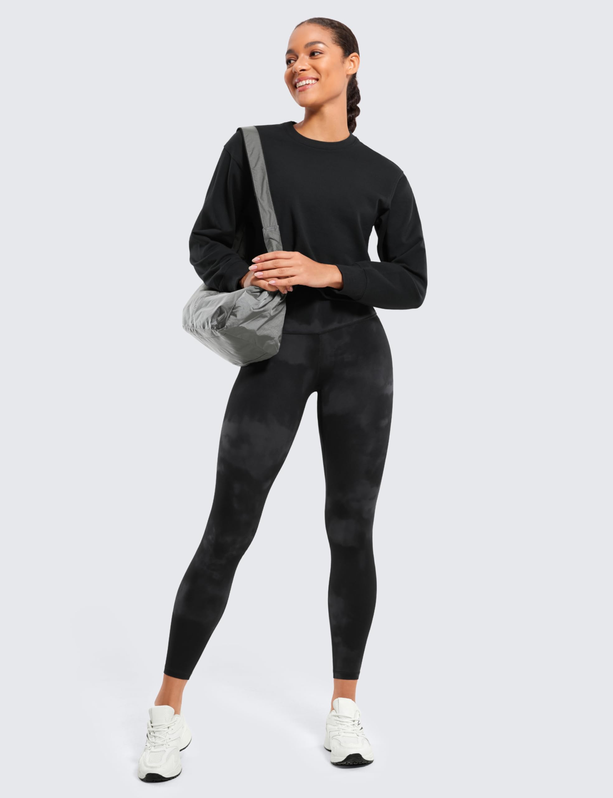 CRZ YOGA Butterluxe Leggings 64cm Negro-Tiedye 46 | Extremadamente Suave, Compresión Suave, Elásticas, Opacas, Yoga, Deporte, Gimnasio, Cintura Alta, para Mujer