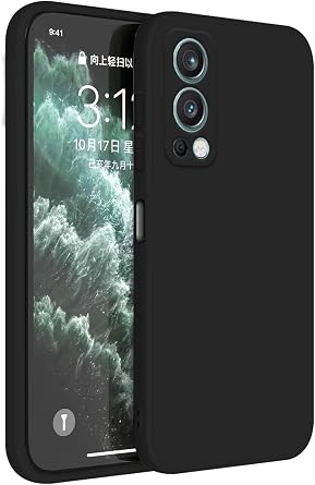 TPU Silicone Case Compatible with OnePlus Nord 2 5G 6.43", Cover Holster Sleeve - Black