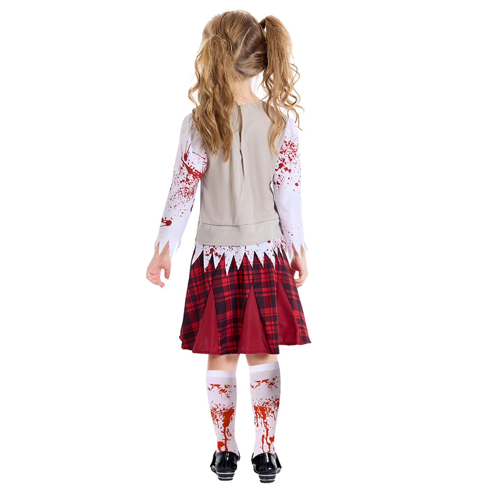 NebulaGlam Halloween Zombie Costume for Girls School Girl Zombie Costume for Kids Halloween Costumes For Girls (M) - Image 3