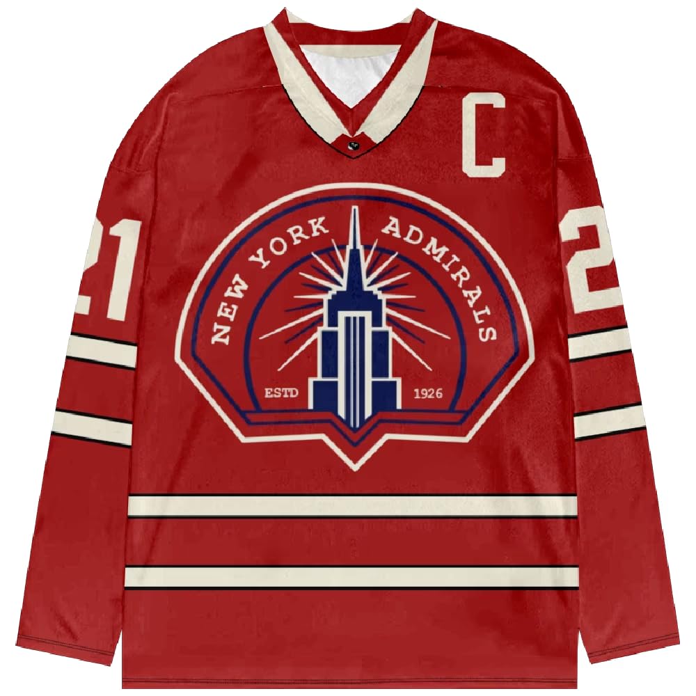 Heated Rivalry Merch Scott Hunter 21 Hockey Red Jersey - Maglia unisex a maniche lunghe con scollo a V per fan della serie TV