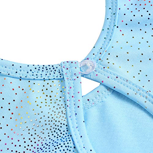 HOZIY Leotards for Girls Ballet Gymnastics Sleeveless Long Sleeve Colorful Sparkles Aqua Blue Pink Purple Solid