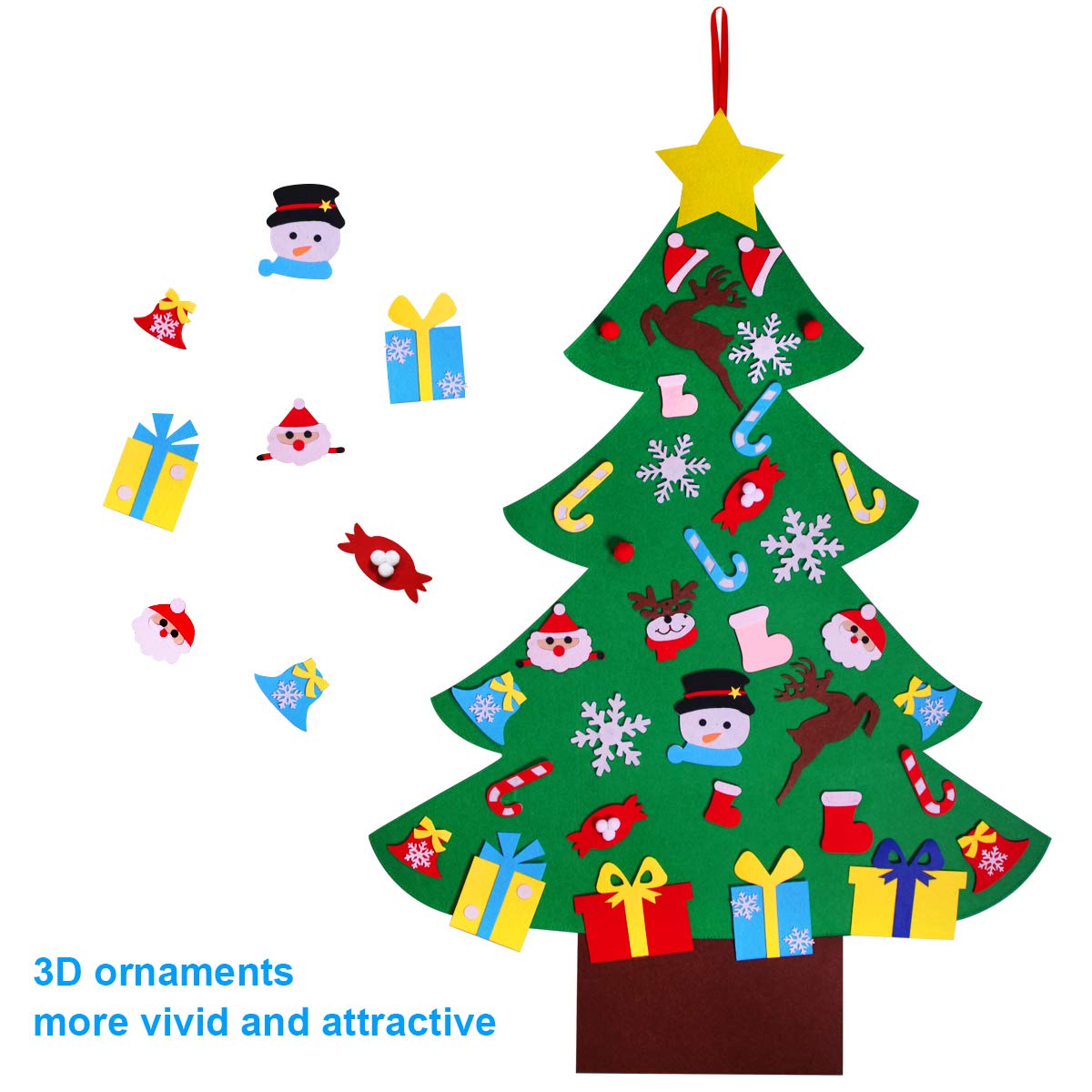 Amazon.co.jp: 4フィート DIY フェルトクリスマスツリーセット