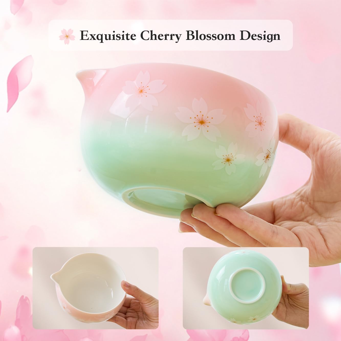 ComboJoy Zestaw trzepaczki Matcha – zestaw japońskiej ceremonii parzenia herbaty z ceramiczną miską, fioletową trzepaczką bambusową (Chasen), uchwytem, przesiewaczem i szufelką, kompletny zestaw