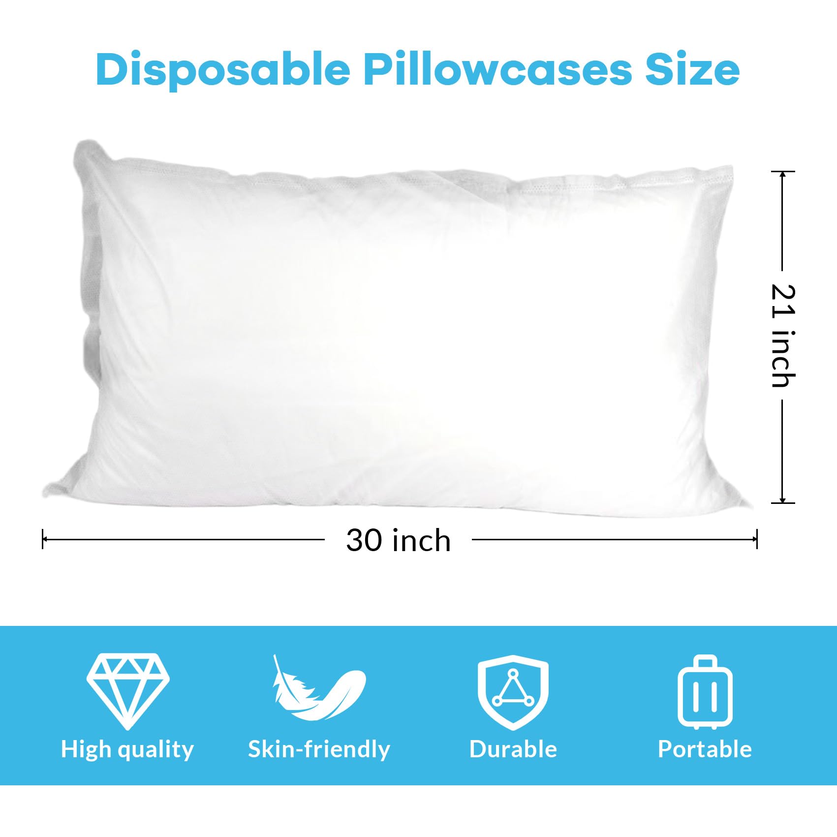 Tvvcalk Disposable Pillowcases, 100PCS Disposable Pillow Case Covers, Soft Non-Woven Fabric Disposable Pillow Cases for Medical, Hospital, Hotels, SPA Tattoo Lash Pillow Covers, White, 21 in x 30 in