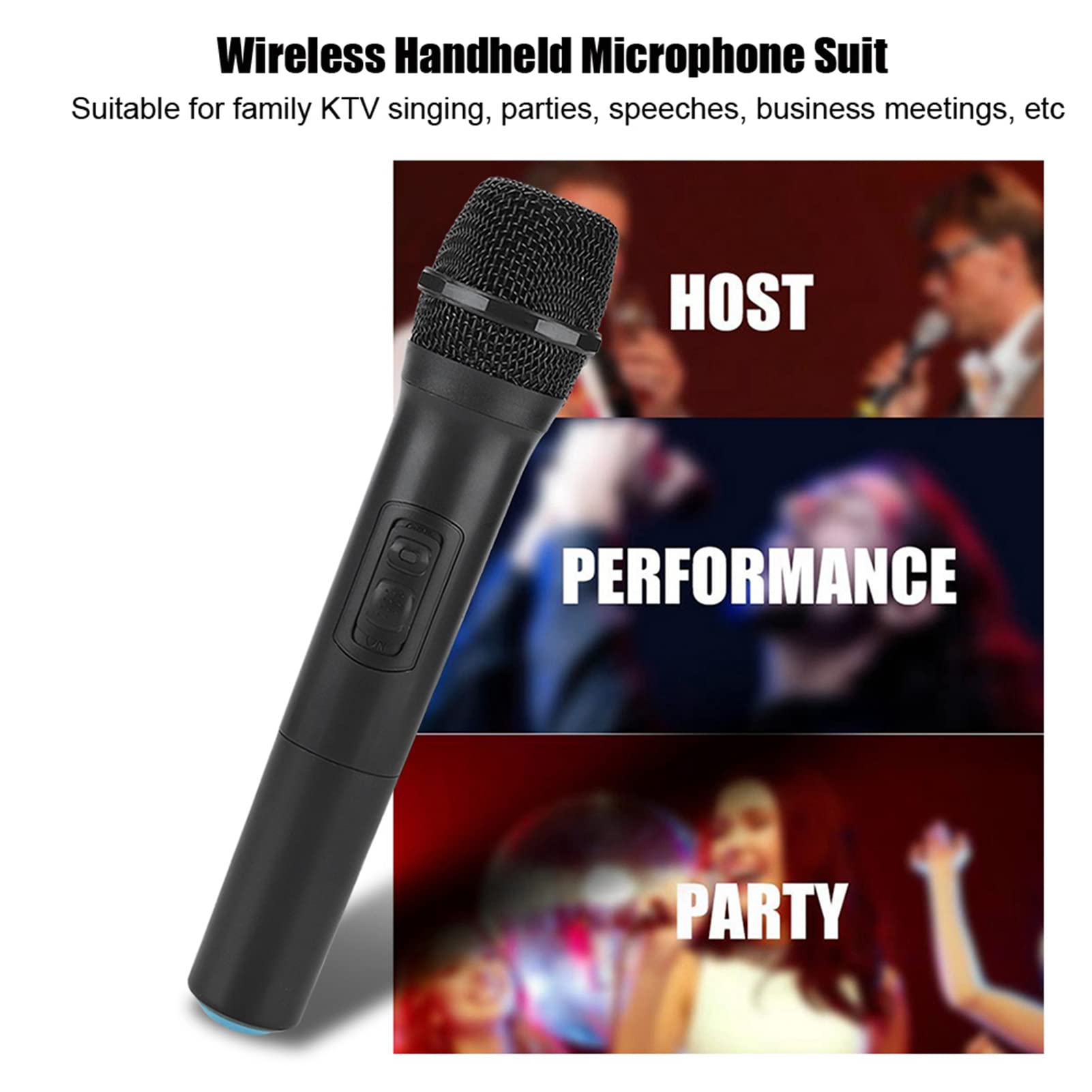 Bezprzewodowy mikrofon ręczny HaloVerde VHF, mikrofon do karaoke ze odbiornikiem, doskonała jakość dźwięku na imprezach i spotkaniach