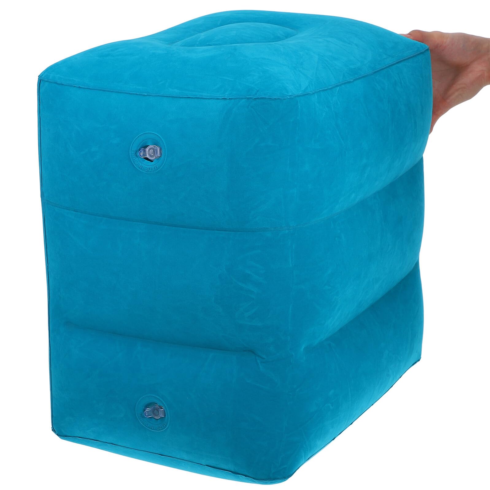 Reposapiés Inflable para Viajes y Oficina, Diseño Ergonómico Ajustable Superficie y Lavable, Soporte Multifuncional, Coche y Escritorio