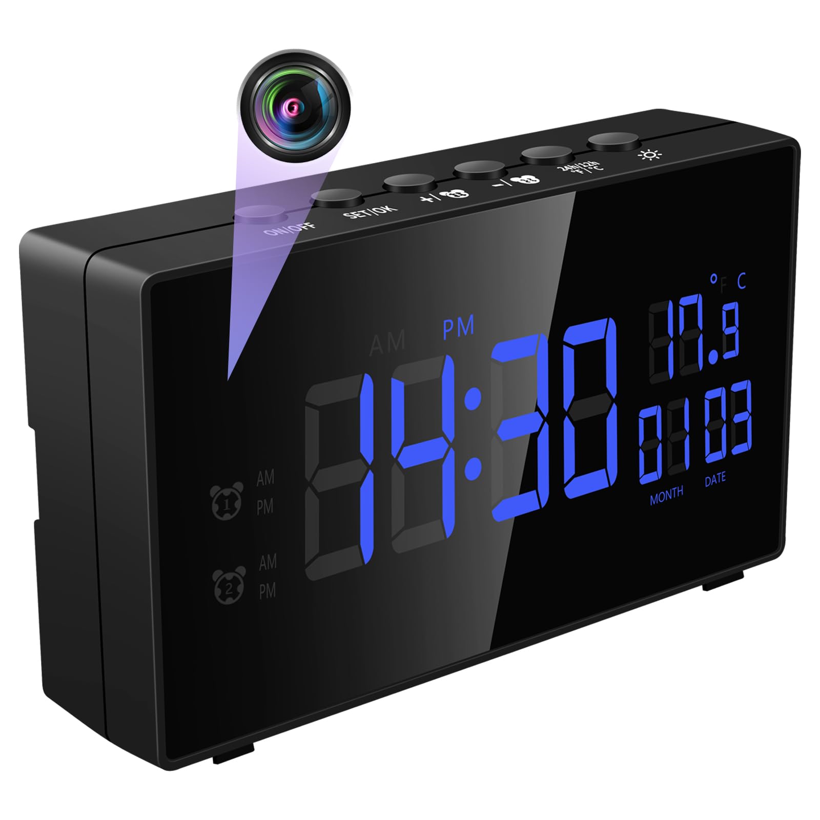 CYI Telecamera Nascosta Orologio, Microcamera Spia WiFi Invisibile 5G, Mini Videocamera Spia Portatile HD1080P con Visione Notturna Rilevamento del Movimento Per uso interno in casa, ufficio, ecc.