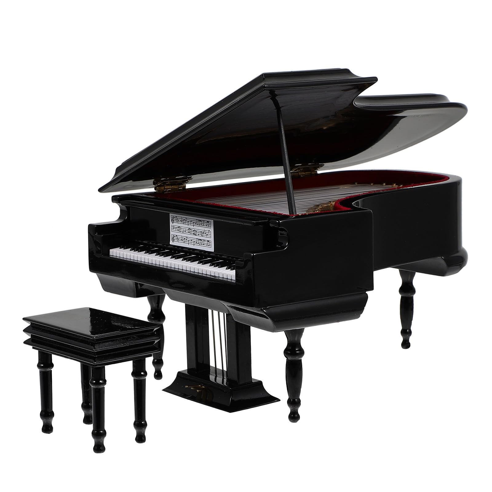 Kleiner Klavier Spieluhr und Kunststoff Tragbare Tischdekoration in Schwarz für Schlafzimmer und Büro Einzigartiges Musikornament für Geschenkliebhaber