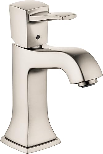 hansgrohe Metropol 31300821 - Grifo clásico clásico para lavabo de baño de 1 manija y 8 pulgadas de alto en níquel cepillado, 31300821