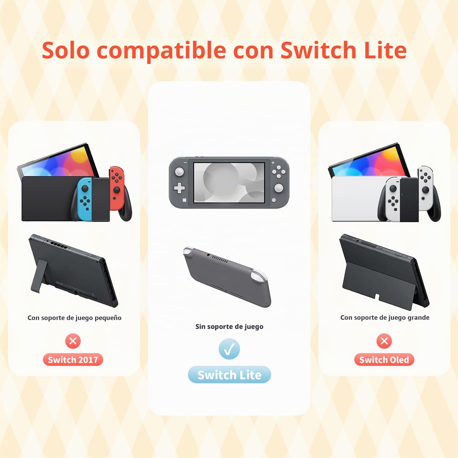 Funda Protectora para Switch Lite, Cubierta de Silicona Suave Antiarrays con 2 Capuchones Incluidos - HLK Blanco Roto
