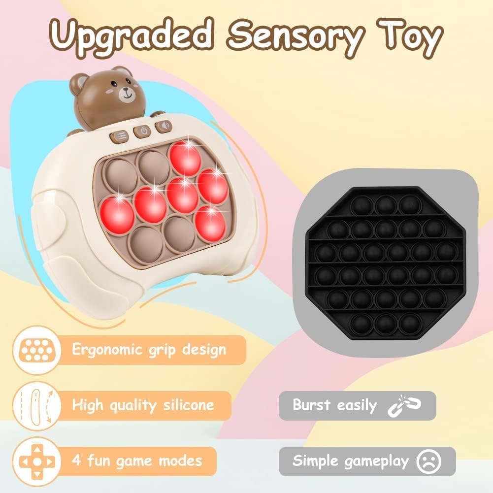 Ainiv Push Bubble Game per Adulti, Push Pop It Fidget Toys, Handheld Fast Speed Push Game, Relieving Stress Pop Fidget Game, Stress e Anxiety Relief - Luce rossa