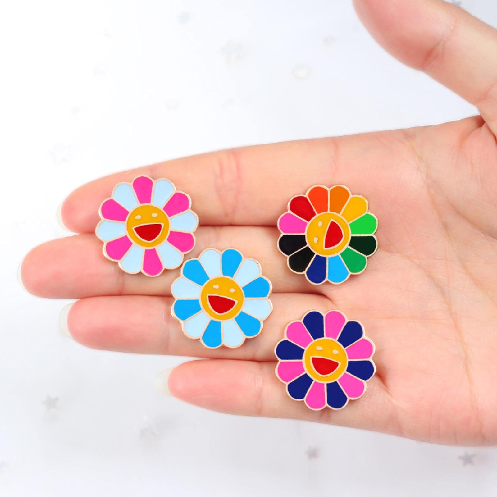 UTMACH 6 Delige Revers Pins Emaille Daisy Broche Bloem Broches Voor Pullover Sjaals Jurken Pakken Rugzakken Tassen 1011590077