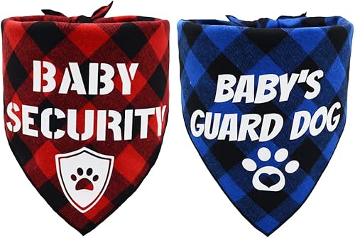 Pañuelo de seguridad para perros de bebé, protector de perro, a cuadros, triangular, bandana para mascotas, perro, nuevo baby shower, accesorios de