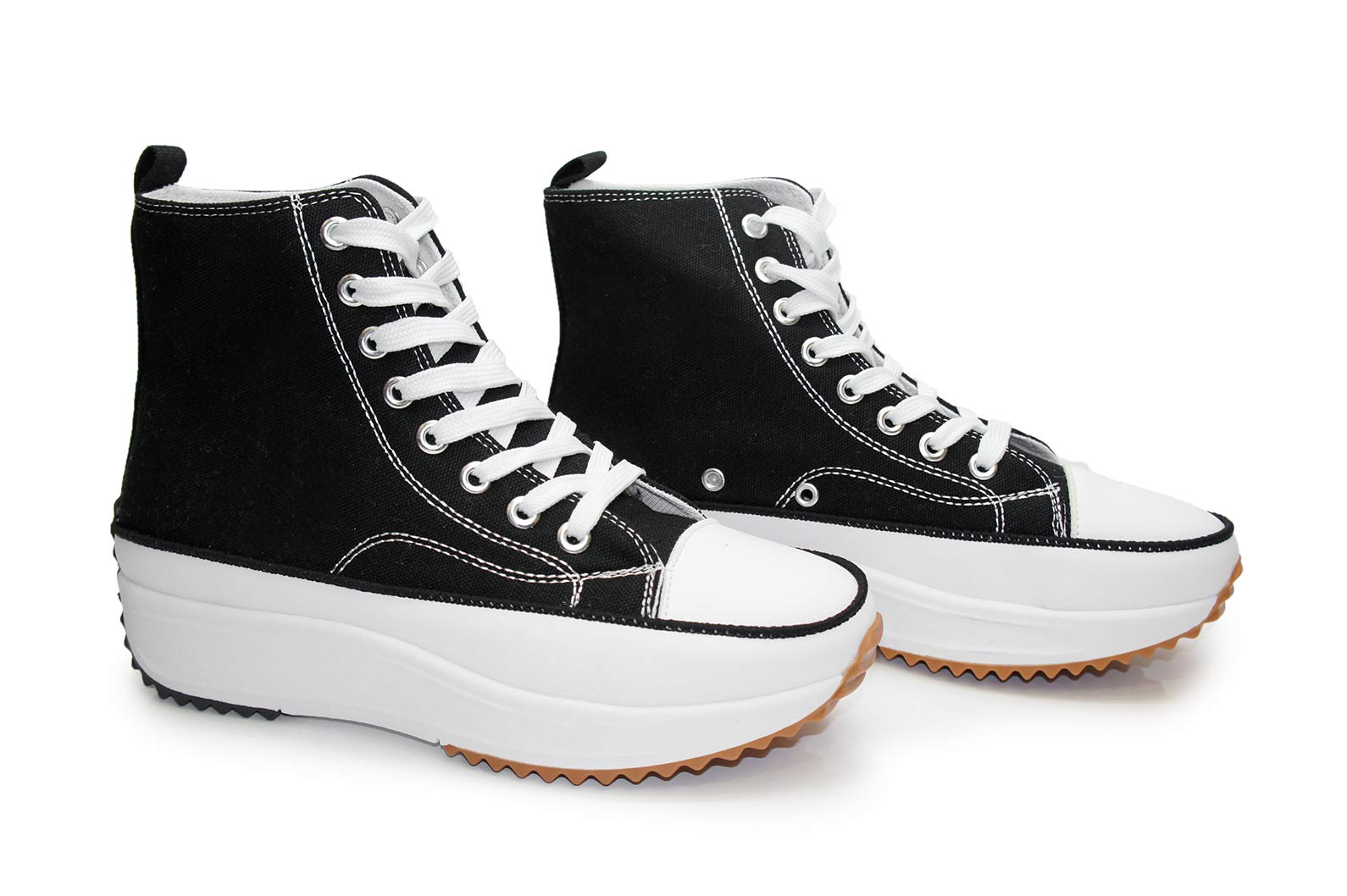 Womens Sneakers Ladies High and Low Top Chunky Platform Wedge Trainers Walk  Casual Daily Wear Comfy Shoes Size UK